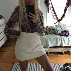 White Corduroy Mini Skirt
